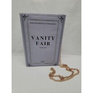 Novelty Vanity Fair purple book purse With Gold Chain